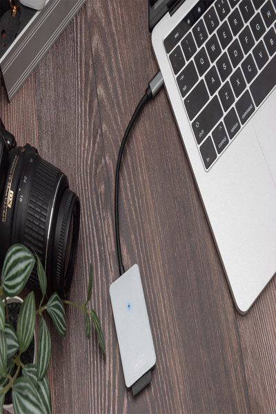 DIGITUS USB-C-kortläsare, 2 portar, hög hastighet - DA-70333