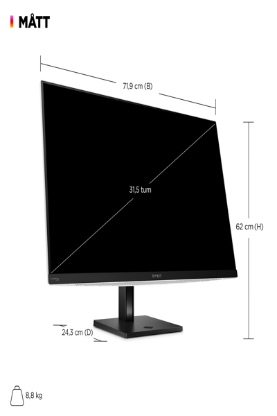 HP OMEN Transcend 32 UHD OLED Gaming Monitor: 32-inch 4K OLED gaming monitor. - 9R181AA#ABB