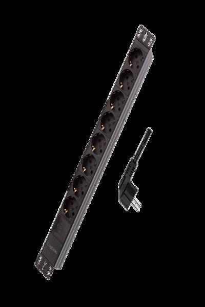 LogiLink 19" 8-uttag PDU med överspänningsskydd - PDU8C04
