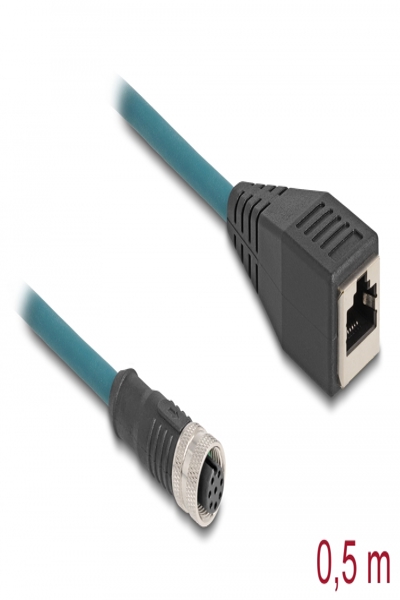 Câble réseau Delock - 8 broches M12 (F) vers RJ-45 (F)