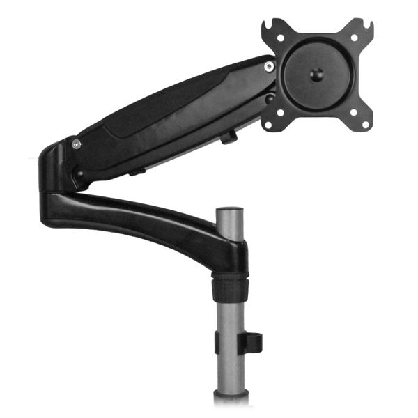StarTech Single Monitor Arm - Laptop Stand - One-Touch Height Adjustment - Adjustable Arm (Mounting for Pole, Rubber Pad, Laptop Tray, Spring Arm, Swivel Arm, 4 Spacers, Clip for Cable Management, Screws, Key) for LCD Display/Notebook - Alum - ARMUNONB