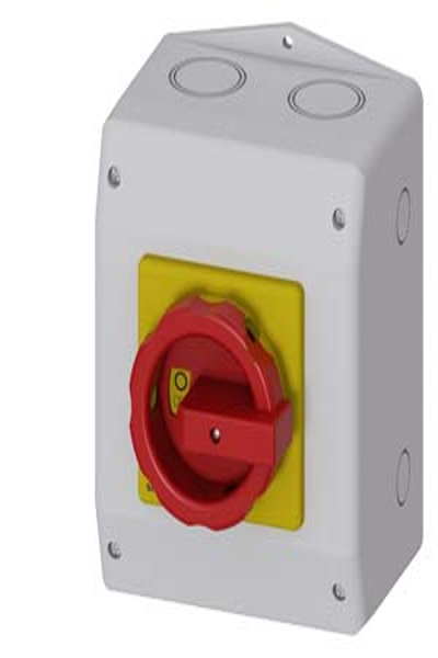 Siemens 3LD2565-1GP53, Rotary switch, 3P, Wired, Grey, Red, Yellow, Germany, 63 A