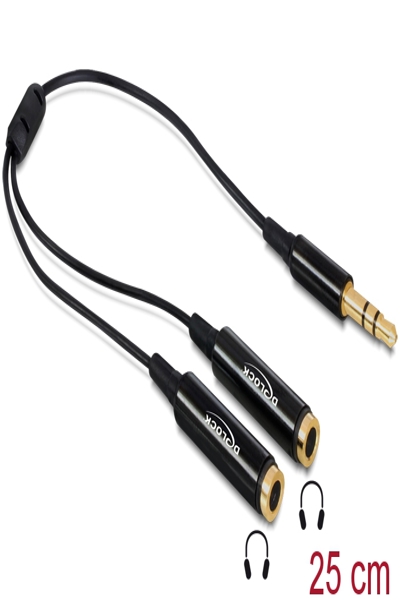 Delock Audio splitter - mini-phone stereo 3.5 mm male to mini-phone stereo 3.5 mm female - 65356