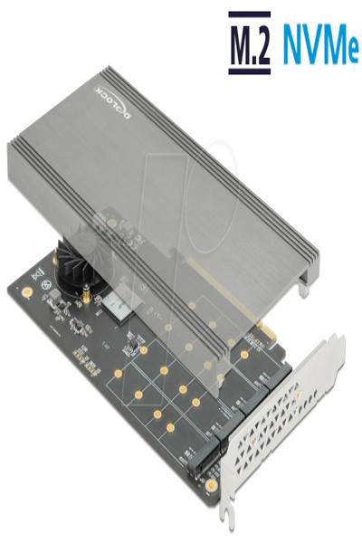 Delock PCI Express x16-kort till 4 x interna NVMe M.2-nyckel M - 89044