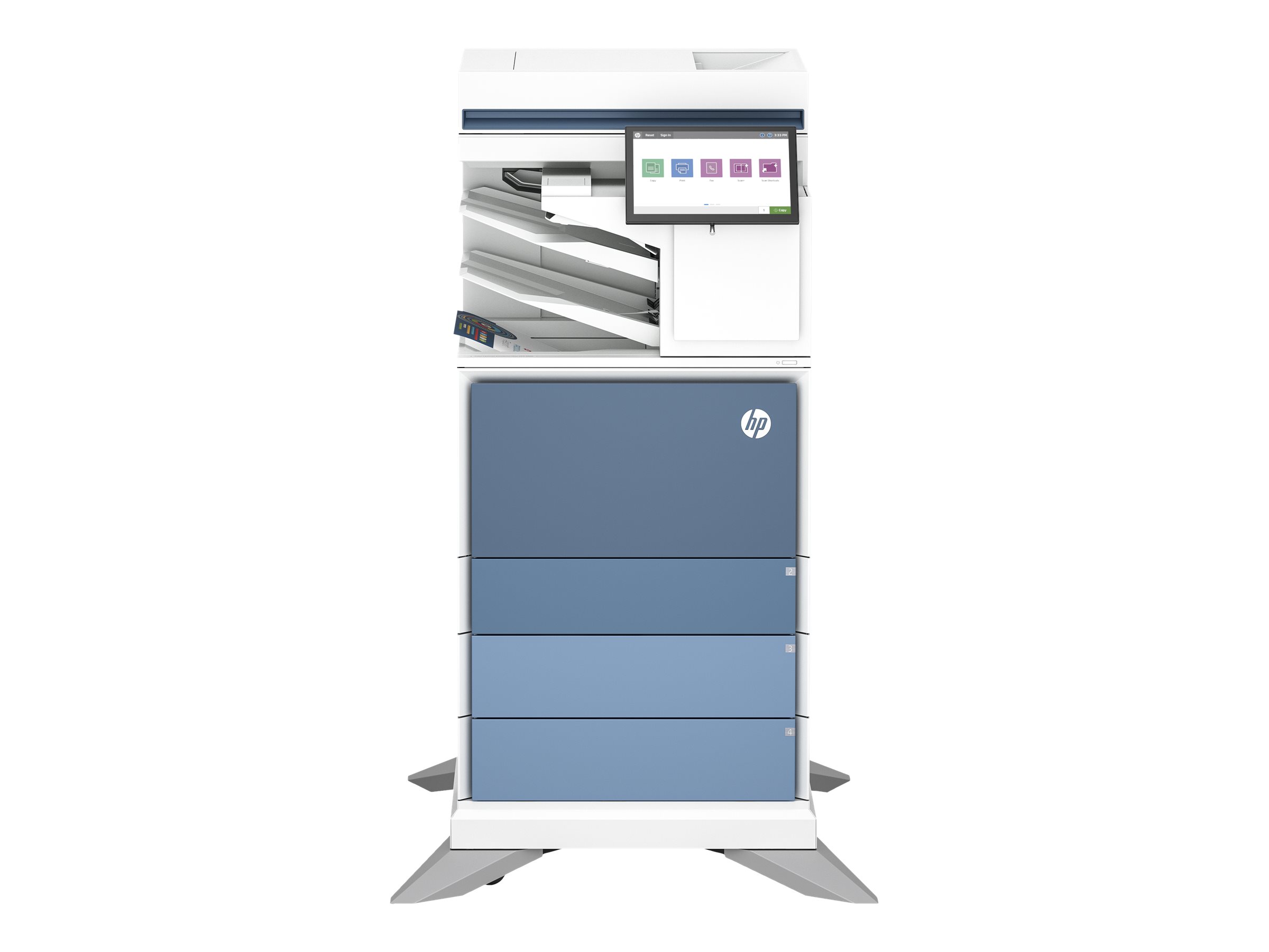 HP LaserJet Color Enterprise Flow MFP 6800zfsw Printer - Print - copy - scan - fax - Flow; Touchscreen; Stapling; TerraJet cartridge - Laser - Colour printing - 1200 x 1200 DPI - A4 - Direct printing - Grey - 6QN37A#B19