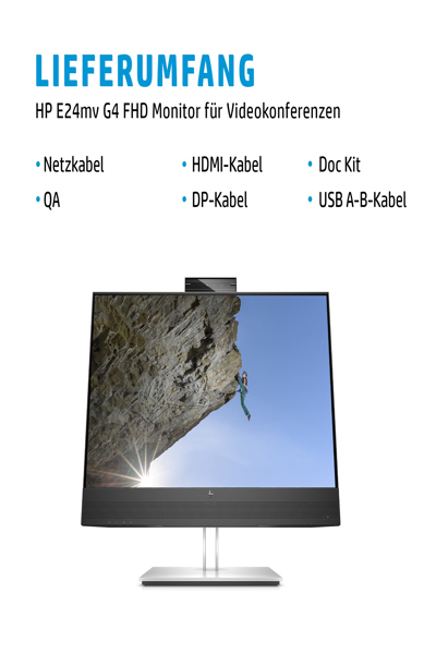 HP E24MV G4 Conferencing Monitor: 24-inch (60.5 cm) conferencing monitor. - 169L0E9#ABU