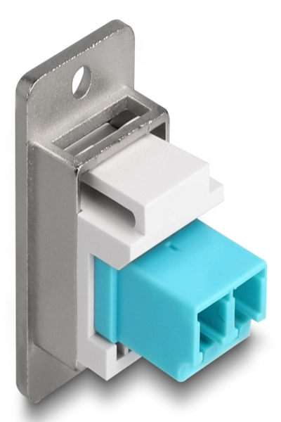 Delock Panel Mount LC Duplex zu Buchse silber weiss - 90888