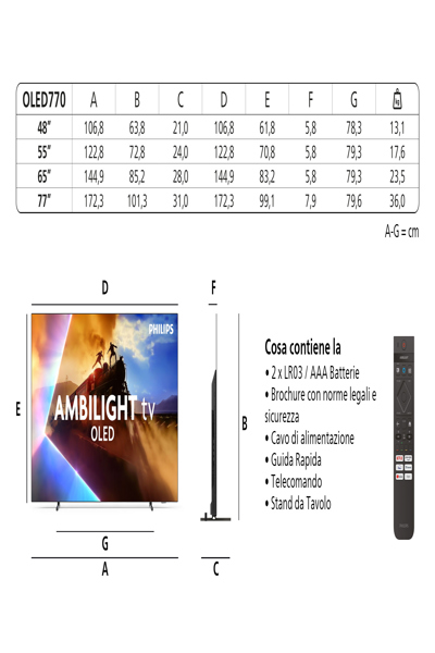 PHILIPS 48OLED770 48" 4K ULTRA HD SMART TV - 48OLED770/12