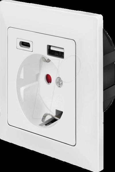 LogiLink Prise murale Schuko USB-A USB-C