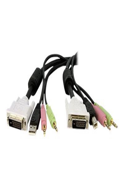 StarTech.com DVID4N1USB15 4-in-1 USB Dual Link KVM Cable - DVID4N1USB15