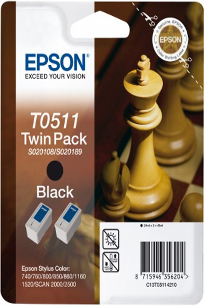 Epson Chess Twinpack Black T0511 - Encre pigmentée - 1 pièce(s) - Multipack