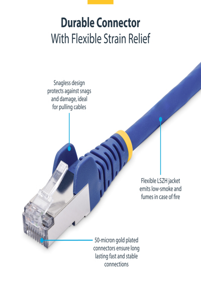StarTech.com 2m Blue CAT8 Ethernet Cable Snagless - NLBL-2M-CAT8-PATCH