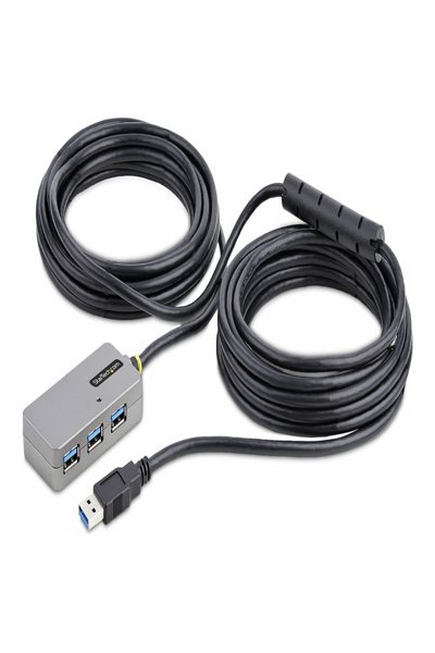 StarTech.com USB Extender Hub, 10m USB 3.0 Extension Cable with 4-Port USB Hub, Active/Bus Powered USB Repeater Cable, Optional 20W Power Supply Included - U01043-USB-EXTENDER