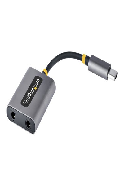 StarTech.com USB-C Headphone Splitter, USB Type C Dual Headset Adapter w/Microphone Input, USB C to 3.5mm Adapter/Earphone Dongle, USB C to Audio Jack/Aux Output - USBC-AUDIO-SPLITTER