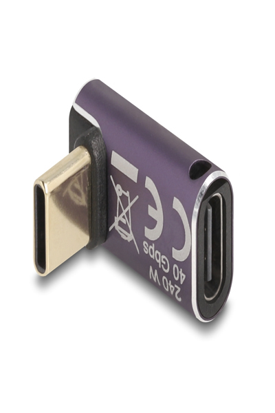 Delock USB-adapter - 24-stifts USB-C (hane) till 24-stifts USB-C (hona) vinklad - 60289