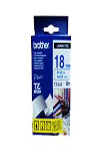 Brother White, blue - Roll (1.8 cm x 8 m) 1 cassette(s) laminated tape - TZ243