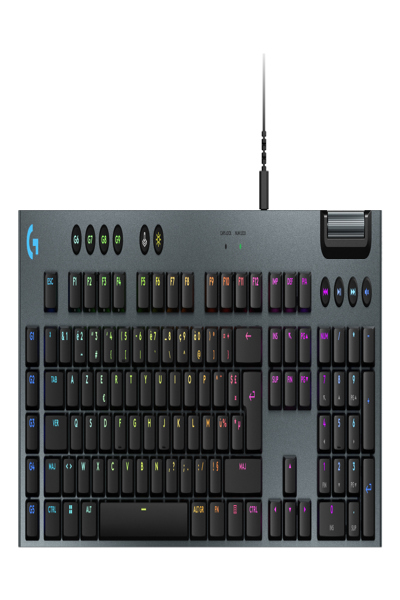 Logitech G G915 X - Kabelgebunden - USB - Mechanischer Switch - AZERTY - RGB-LED - Schwarz - Verkabelte Gaming-Tastatur mit KEYCONTROL - 920-012939