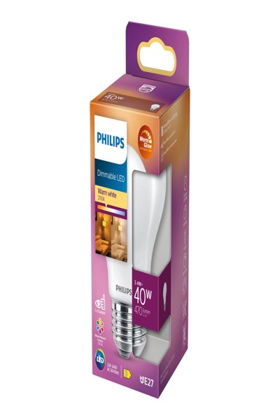 Philips Lamp (Dimmable) - 3.4 W - 40 W - E27 - 470 lm - 15000 h - Warm glow