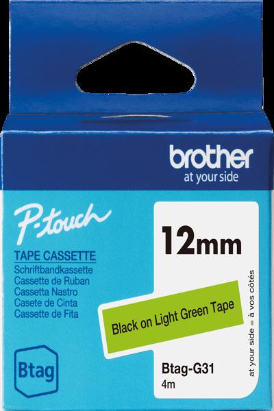 Brother BTAG-G31 - Black on light green - BTAGG31