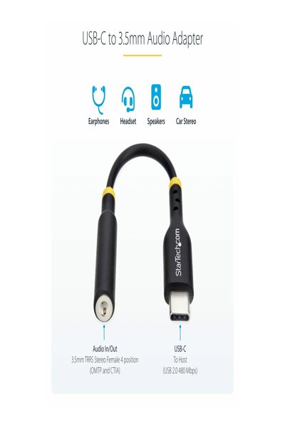 StarTech.com USB-C Audio Adapter to 3.5mm Jack - USBCAUDIO2