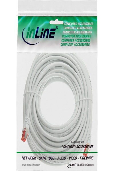 Câble de raccordement en ligne S/FTP PiMF Cat.6 250 MHz PVC CCA blanc 7,5 m