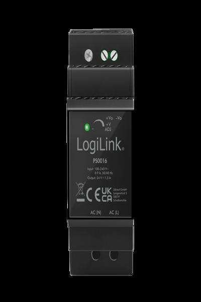 LogiLink DIN Rail Power Supply Black - PS0016