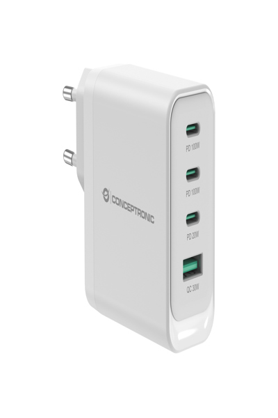 Conceptronic LadegerÃƒÂ¤t 4Port 100W 3xUSB-C 1xUSB-A weiÃƒÅ¸ - ALTHEA22W100
