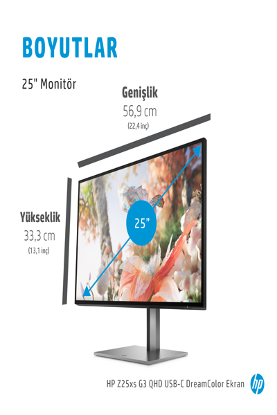 HP Z25xs G3 QHD USB-C DreamColor Display: 25-inch, 2560x1440 - 1A9C9AA#UUZ