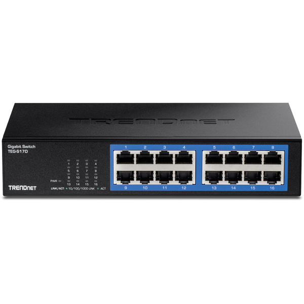 TRENDnet TEG-S17D 16 Port Desktop Switch Gigabit - TEG-S17D