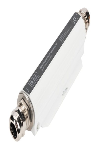 DIGITUS Gigabit Outdoor 100W PoE Surge Protector - 60 V - 120 V - 1000 Gbit/s - White - Aluminium - IP67 - DN-95425