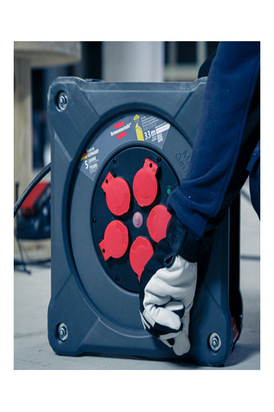 Brennenstuhl 9201330110, Svart, Röd, Plast, 5 AC-uttag, Typ E / F, Rak, 33 m - 9201330110