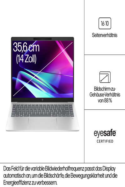HP Pavilion Plus 14-ew1172ng 35.56cm 14Zoll 2.8K Intel Core Ultra 7 155H 32GB 512GB - Core Ultra 7 - 512 GB - 9Z340EA#ABD