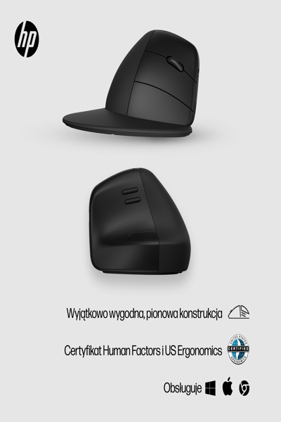 HP 920 Ergonomic Wireless Mouse: Right-hand, Vertical Design, 4000 DPI - 6H1A4AA
