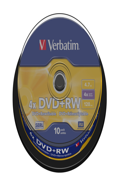 Verbatim 10 x DVD+RW - 4.7 GB (120min) 4x - 43488