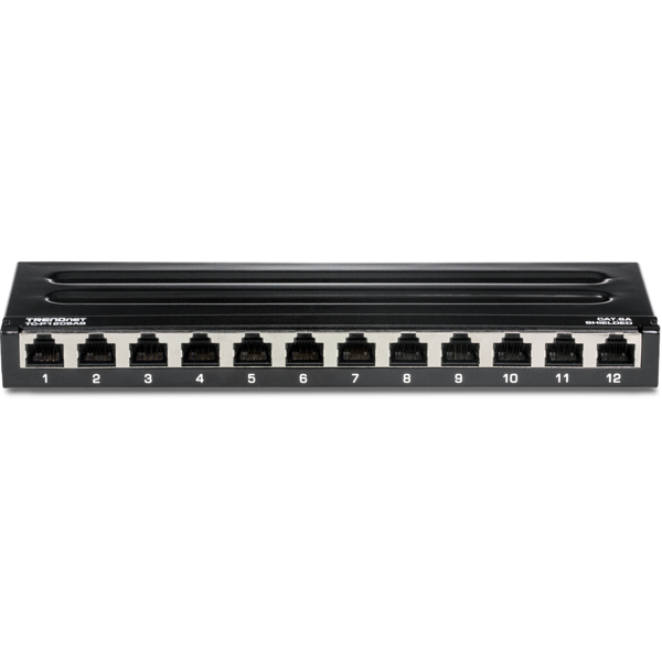 TRENDnet TC-P12C6AS - Patch Panel - RJ-45 X 12 - 0.5U - TC-P12C6AS