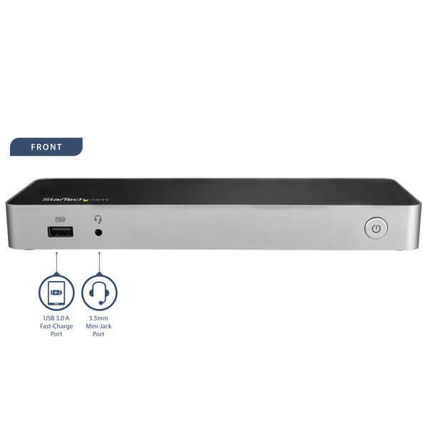 StarTech USB-C Dual 4K Monitor Docking Station for Laptops - DP / HDMI - Windows / Mac - USB 3.0 SD Card Reader - 60W Power Delivery - Docking Station - HDMI, DP - DK30CHDPPDUE