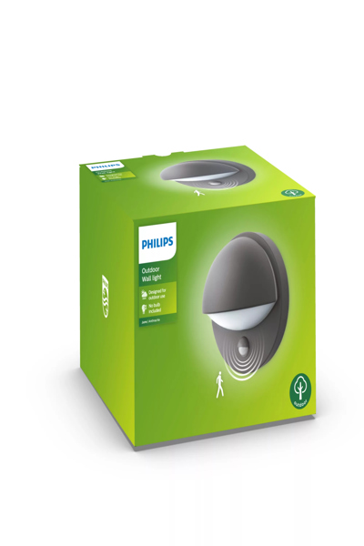 Philips myGarden June Wall Light 12W E27 P45 No-bulb - Outdoor wall lighting - Black - Aluminium - IP44 - Facade - Garden - Patio - II
