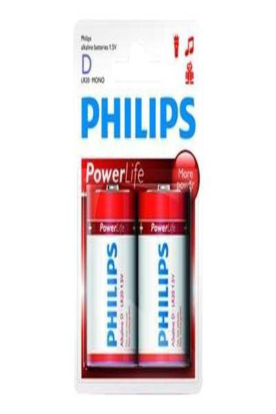 Philips Power Alkaline Battery LR20P2B/10 - Single-use battery - D - Alkaline - 1.5 V - 2 pc(s) - 33 mm
