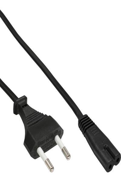 Câble d'alimentation InLine mâle vers femelle Euro 8, 1,5 m, 70 pièces, en vrac