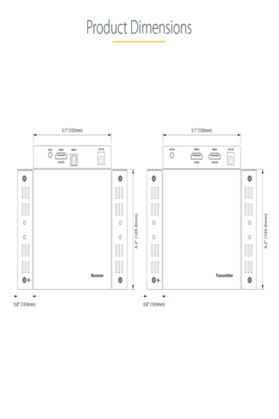 StarTech.com 4K HDMI Extender Over CAT5/CAT6 - 4K70IC-EXTEND-HDMI
