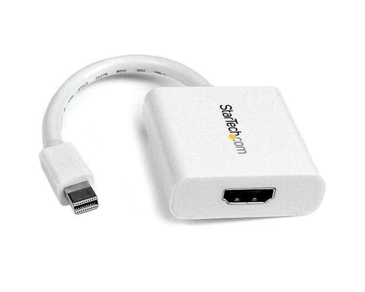 StarTech Mini DisplayPort to HDMI Adapter - mDP to HDMI (male/female) converter - 1920x1200 - White - Video connection - DisplayPort / HDMI - 17 cm - MDP2HDW