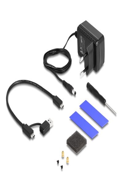 Delock lagringschassi - för 1 x M.2 NVMe SSD + 1 x 2,5" SATA SSD / HDD, USB Typ-C - 42020