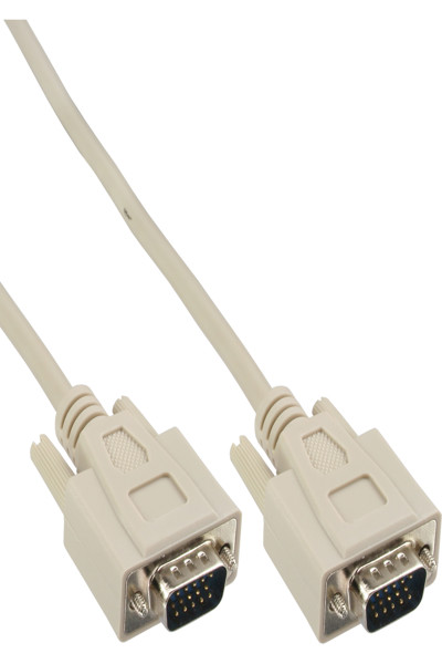 Câble VGA en ligne 15 broches HD mâle / mâle beige 1 m