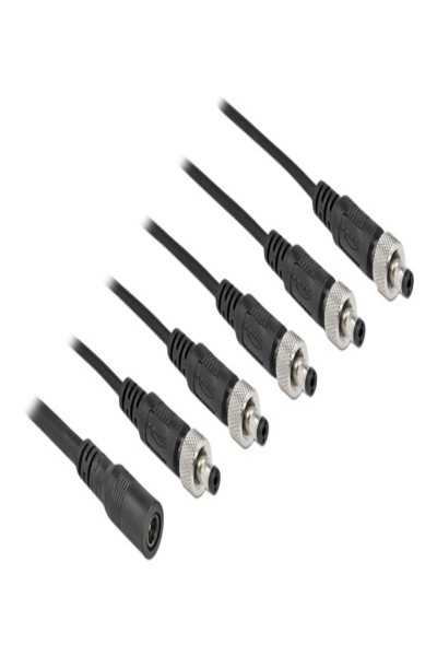 Delock Strömfördelare - DC-hona 5,5 x 2,1 mm (hona) till DC-hona 5,5 x 2,1 mm (hane) skruvbar - 86590