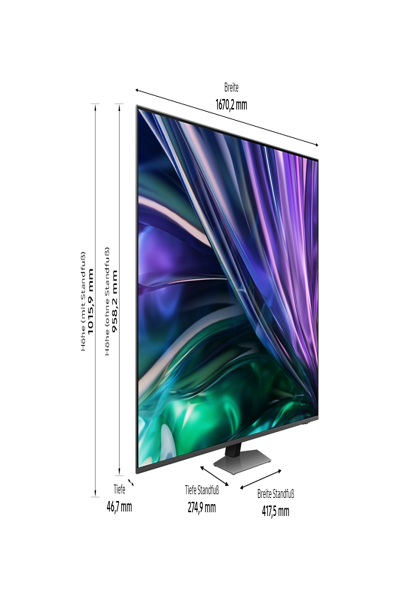 Samsung GQ75QN85DBT, 190.5 cm (75"), 3840 x 2160 pixels, Neo QLED, Smart TV, Wi-Fi, Carbon