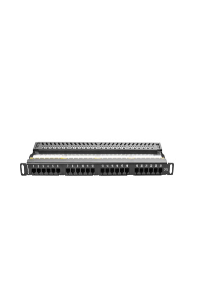 Lanberg PPU6-0024-B - RJ-45 - Cat6 - Black - Metal - Rack mounting - 0.5U