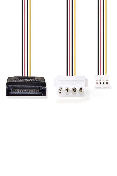 Nedis CCGP73550VA015 - 0.15 m - SATA 15-pin - Male - Female - Straight - Straight