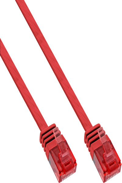 Câble patch plat ultra-fin InLine U/UTP Cat.6 Gigabit prêt rouge 5 m