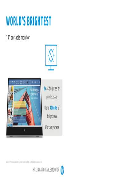 HP E-Series E14 G4 - 35.6 cm (14") - 1920 x 1080 pixels - Full HD - LED - 5 ms - White - 1B065AA#ABB