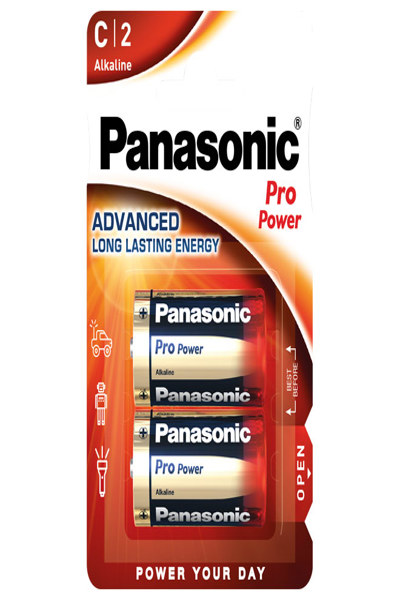 Panasonic 1x2 LR14PPG - Engångsbatteri - Alkaliskt - 1,5 V - 2 st - Blå - Guld - Röd - 25,7 mm - LR14PPG/2BP